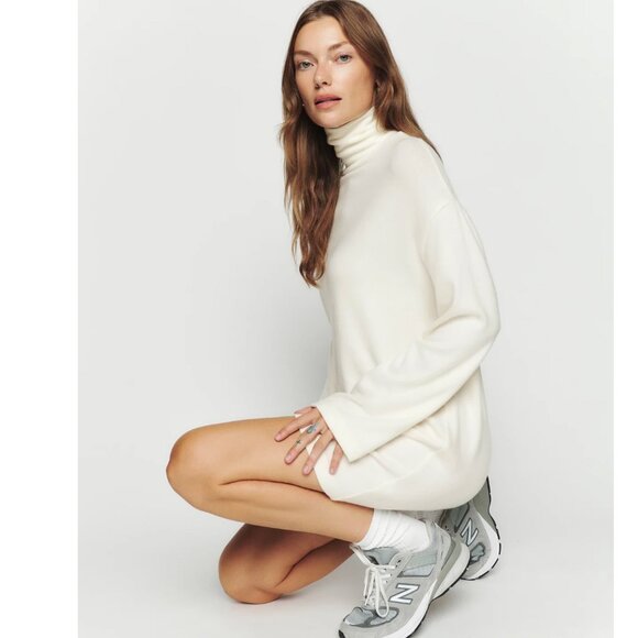 Reformation Aspen Cream Fior Di Latte Knit Mini Sweater Dress NWOT - Picture 1 of 9